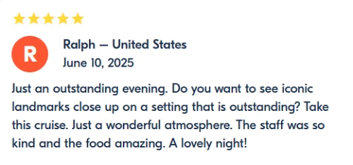 3-Course Dinner Cruise with Live Music review of Ralph from USA